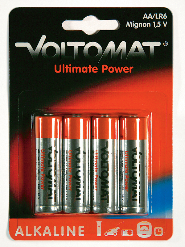 Batterier 4 stk alkaline AA - Voltomat til fra | Alledagligvarer.dk