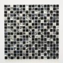Mosaik krystal/stål mix sort 30,0 x 30,0 cm