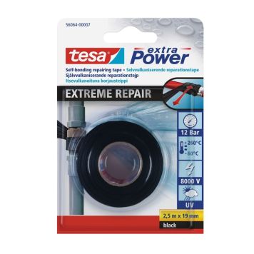 Tesa silikonetape Extra Power Extreme Repair sort 2,5 m x 19 mm