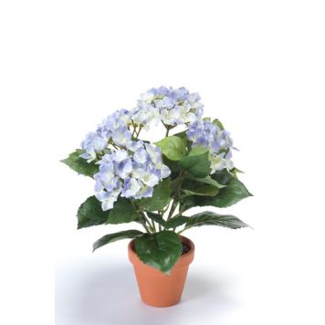 Emerald kunstig hortensiabusk med potte blå