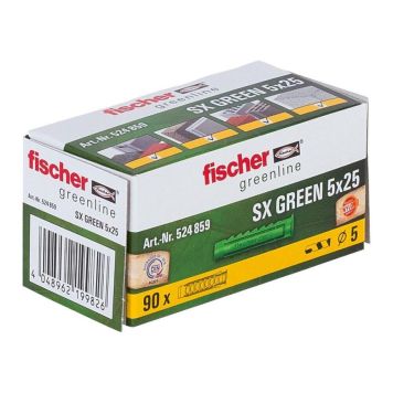 Fischer dybel SX Green u/skrue 5x25 mm 90 stk.