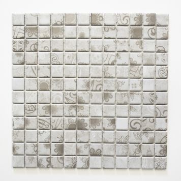 Mosaik Square Laceo grå keramik 30x30 cm
