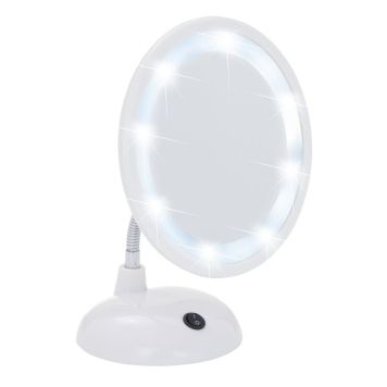 Wenko sminkespejl LED-lys Ø 16 cm hvid