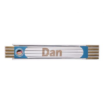 Tommestok med navn Dan - 2m