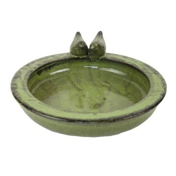 GardenLife fuglebad grøn keramik 33 cm