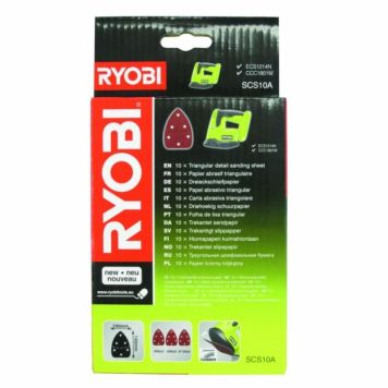 Ryobi hjørne- og deltaslibepapir SCS10A1 10 stk.