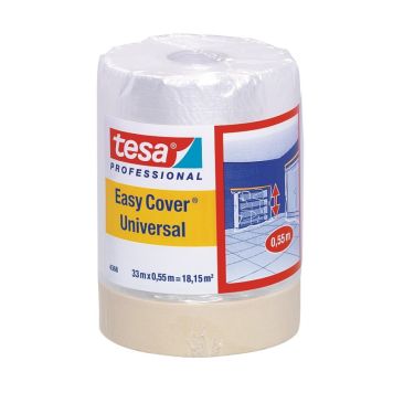 Tesa 2-i-1 afdækningsplast Easy Cover Universal 33 m x 55 cm  