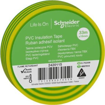 Schneider Electric isoleringstape 19mm x 33m flere farver