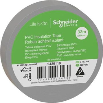 Schneider Electric isoleringstape 19mmx33m grå