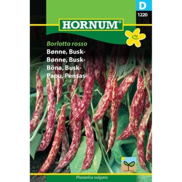 Hornum grøntsagsfrø Bønne, Busk- Borlotto rosso