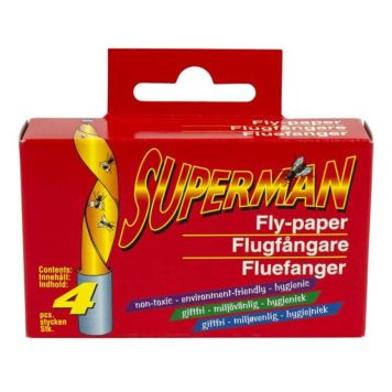Superman fluepapir 4 stk.