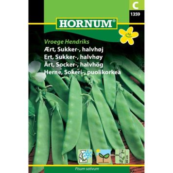 Hornum grøntsagsfrø Ært, Sukker-, halvhøj Vroege Hendriks