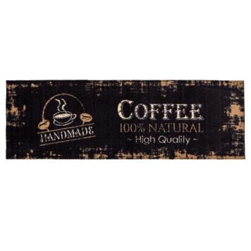 Astra gulvløber Miabella Coffee sort 150x50 cm