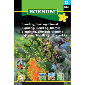 Hornum blomsterfrø Blanding, Biurt og -blomst