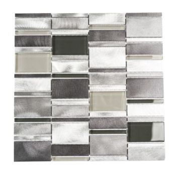 Mosaik Mix i børstet aluminium 30,1 x 30,4 cm