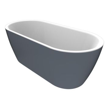Camargue badekar Visby fritstående grå hvid 160x75 cm