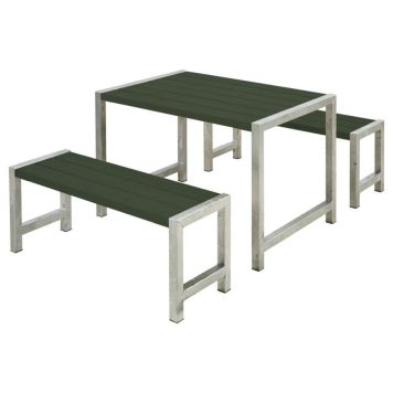 Plus cafébord-/bænkesæt grøn 127 cm 