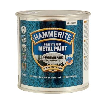Hammerite metalmaling Hammer Effekt sølvgrå 0,25 L