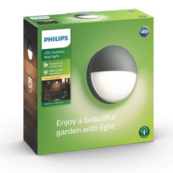 Philips væglampe Capricorn H21,4cm 6W antracitgrå