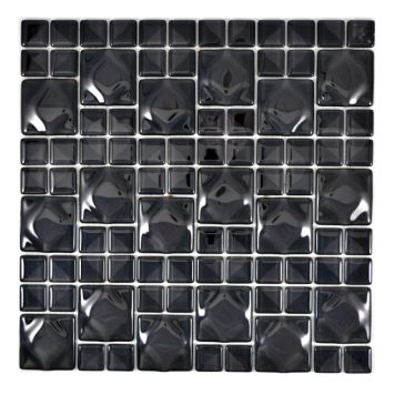 Mosaik Square 3D Wavy sort 30 x 30 cm