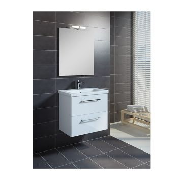 Riva Compact badmøbel m. underskab/vask/spejl hvid 60cm