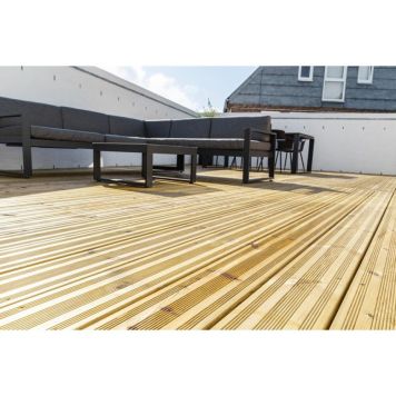 Frøslev terrassebræt Select grøn trykimp. rillet 26x142x5400 mm 16 m² 21 stk. 