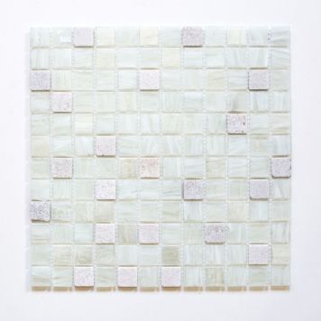 Mosaik Avantgarde glas og natursten cream mix 30x30 cm