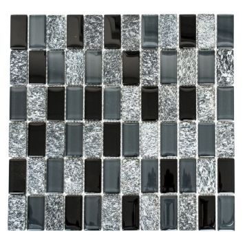 Mosaik Mix grå & sort 31x32,5 CM