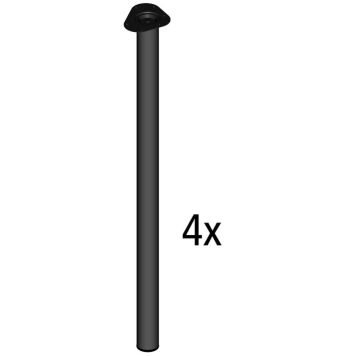 Element-System bordben sort 4 stk. Ø60x700 mm