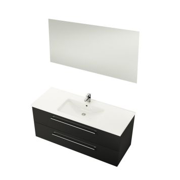 Bath Deluxe badmøbelsæt m/spejl Camden sort 120 cm