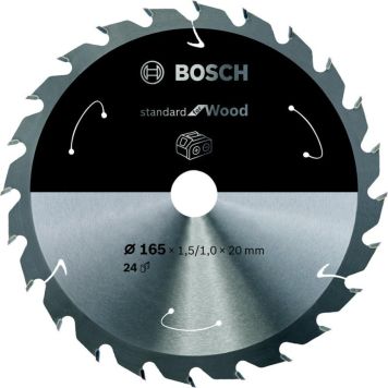 Bosch rundsavklinge 24t accu 165x20x1,5 mm  