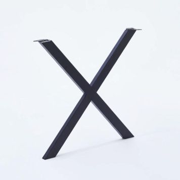 Mottez bænkben x-form sort 40x39 cm