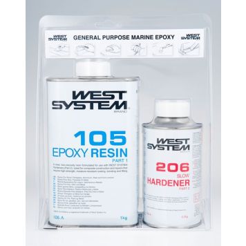 West System pakke m. epoxyresin (105) & langsom hærder (206)