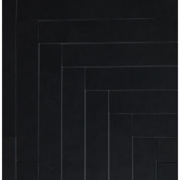Sildebensflise Herringbone gulv/væg sort 0,64 m²