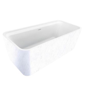 Allibert badekar Kolora fritstående 202-272L mat hvid marmor