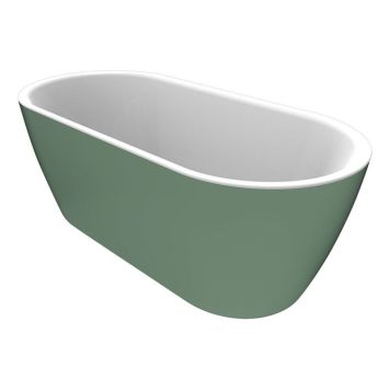 Camargue badekar Visby fritstående grøn hvid 160x75 cm