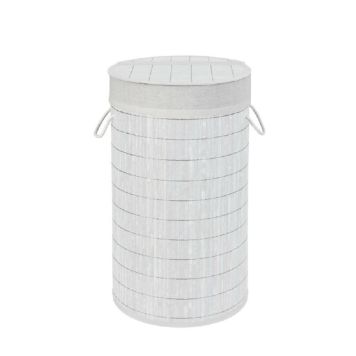 Wenko vasketøjskurv Bamboo hvid 55 L