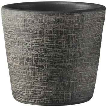 Soendgen Keramik urtepotte Piran sort Ø16x15 cm