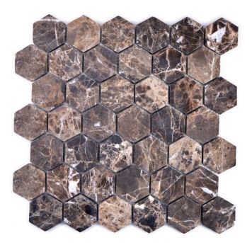 Mosaik Hexagon Marble Emperador 29,8 x 30,5 cm