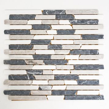 Mosaik Brick marmor grå mix 31,5 x 30,5 cm