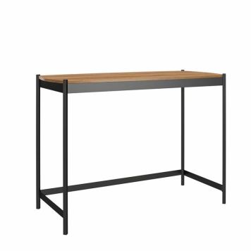Tallulah skrivebord valnød - mørkegrå metal