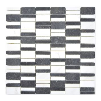 Mosaik Rectangle Stone sort/hvid 30x30 cm