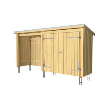 Plus havehus Nordic Multi redskabsrum 2 moduler dobbeltdør åben front 4,7 m² inkl. tagpap/alulister/stolpefødder