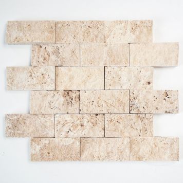 Mosaik Brick chiaro travertin 3D beige 30,5x29 cm