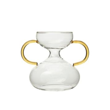 Lauvring vase Indi klar/gul Ø11,5x28 cm
