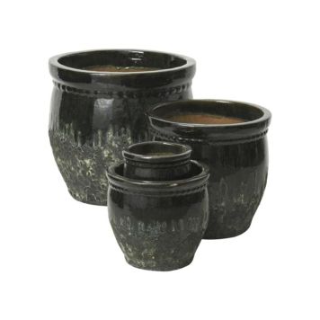 Lauvring krukke Cara krukke keramik grøn Ø21x19 cm