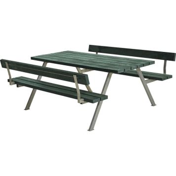 Plus bord-/bænkesæt Alpha med 2 ryglæn ReTex grøn 177x185 cm