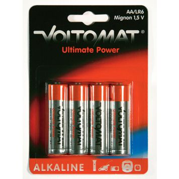 Batterier 4 stk LR06 alkaline AA - Voltomat