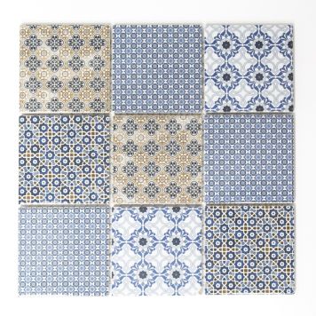 Mosaik Square Classico mix blå 30x30 cm