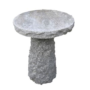 Havebord lys granit poleret/stokhamret Ø55 cm